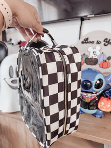 BLACK CHECKERED JUMBO CLEAR BAG *READY TO SHIP