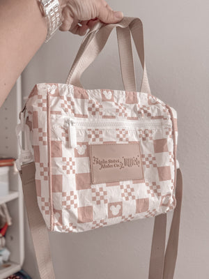 NUDE CHECKERED MINI TOTE BAG