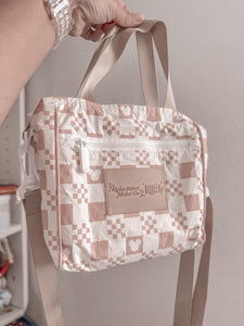 NUDE CHECKERED MINI TOTE BAG