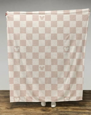 DUSTY PINK CHECKERED BLANKET *READY TO SHIP