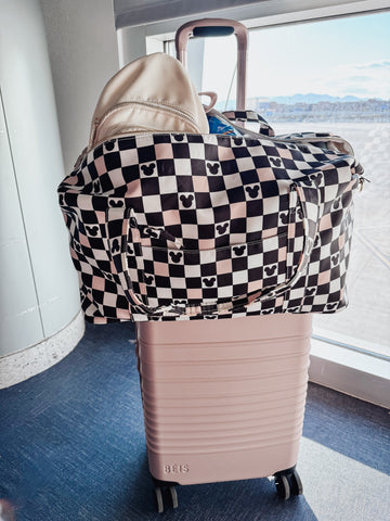 DUFFLE IN PINK CHECKERED VIBES *READY TO SHIP