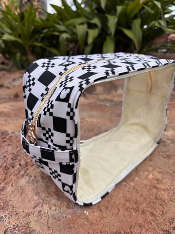 BLACK MOUSE CHECKERED JUMBO CLEAR BAG