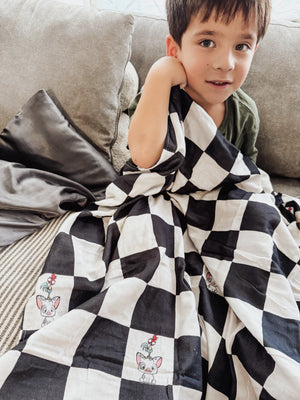 PUA AND HEI HEI CHECKERED LIGHTWEIGHT BLANKETS *READY TO SHIP