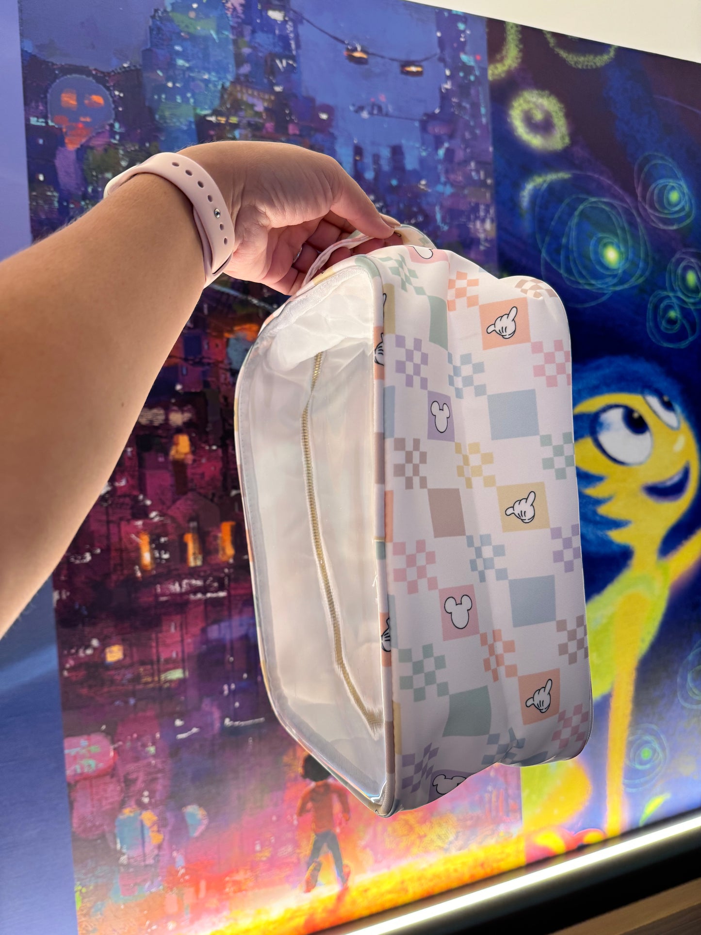 PASTEL CHECKERED JUMBO CLEAR BAG