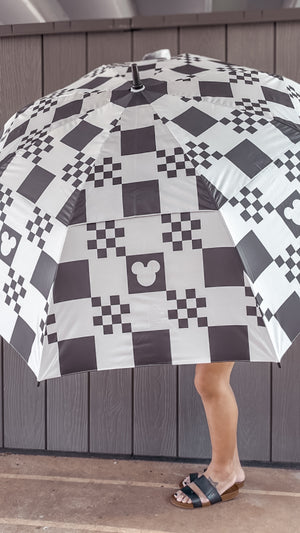 BLACK CHECKERED UMBRELLAS
