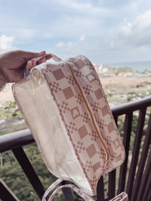 NUDE MOUSE CHECKERED JUMBO CLEAR BAG