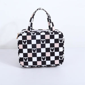 HANGING TOILETRY BAG IN PINK CHECKERED VIBES *READY TO SHIP