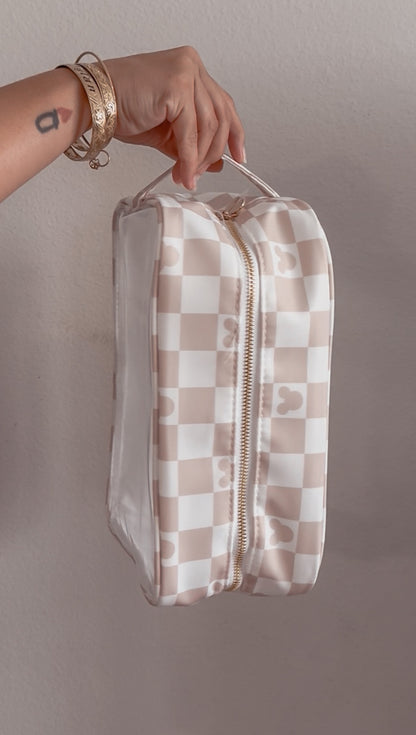 Nude Checkers Jumbo Clear Pouch