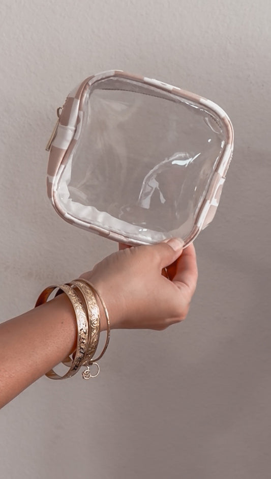 Nude Checkers Clear Mini Pouch