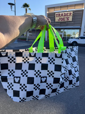 Checkered Bebeh bucha - Neon Green