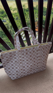 NUDE MOUSE CHECKERED TOTE