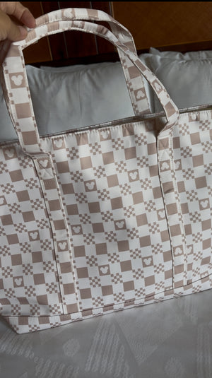 NUDE MOUSE CHECKERED TOTE