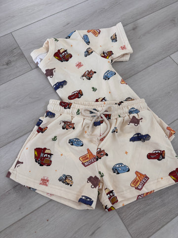 C A R S  SHIRT AND SHORTS SET