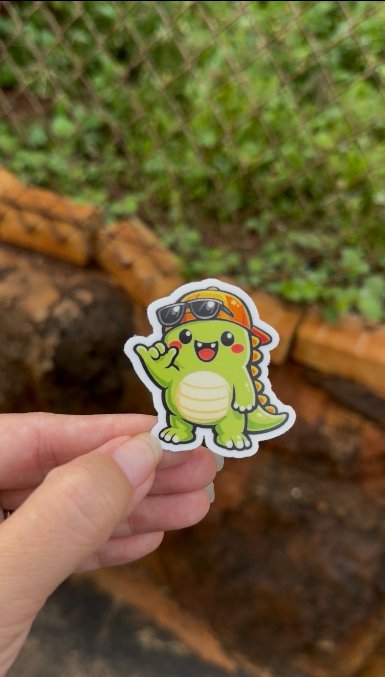 Shaka Dino Vinyl Sticker 🦖